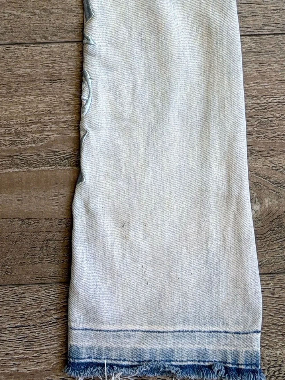 Pheelings Against All Odds Light Wash Embroidered Detail Stacked Slim Leg Jeans